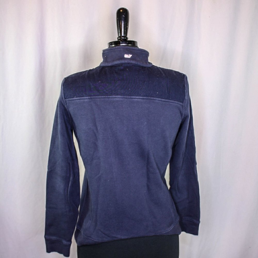 Vineyard Vines Sweatshirt 1/4 Zip Pullover Style Dark Blue 100% Cotton S… - Picture 5 of 6
